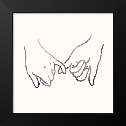 Pinky Promise I Black Modern Wood Framed Art Print by Green, Jacob