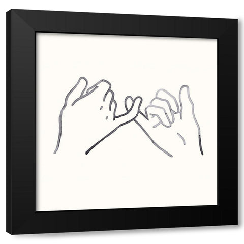 Pinky Promise II Black Modern Wood Framed Art Print by Green, Jacob