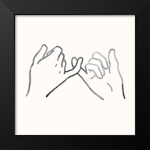 Pinky Promise II Black Modern Wood Framed Art Print by Green, Jacob