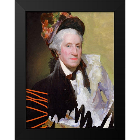 Cheeky Master Founding Female Black Modern Wood Framed Art Print by Vess, June Erica