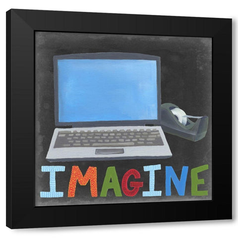 Desk Tools I Black Modern Wood Framed Art Print by Moore, Regina
