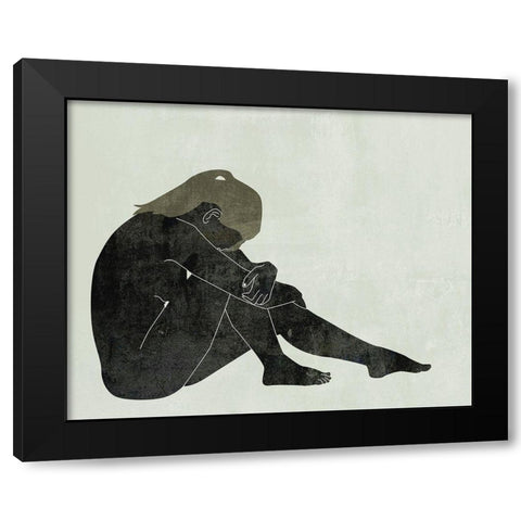 Folded Figure II Black Modern Wood Framed Art Print with Double Matting by Wang, Melissa