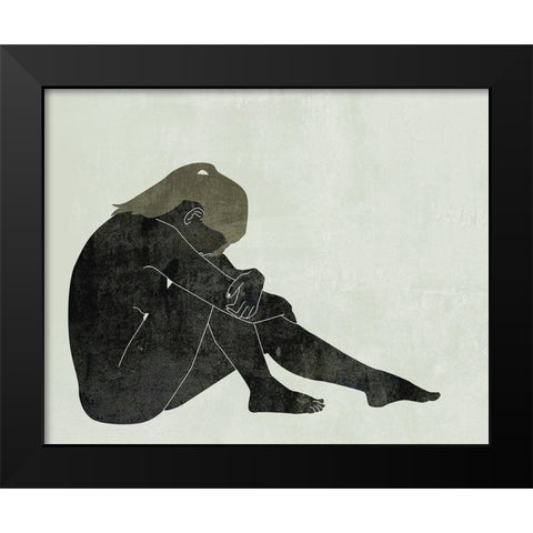 Folded Figure II Black Modern Wood Framed Art Print by Wang, Melissa