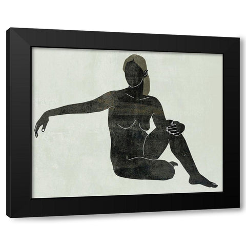 Folded Figure III Black Modern Wood Framed Art Print with Double Matting by Wang, Melissa