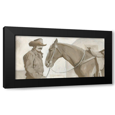 Work Friends II Black Modern Wood Framed Art Print with Double Matting by Green, Jacob