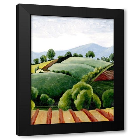 Tuscan Valley Sketch I Black Modern Wood Framed Art Print with Double Matting by Popp, Grace