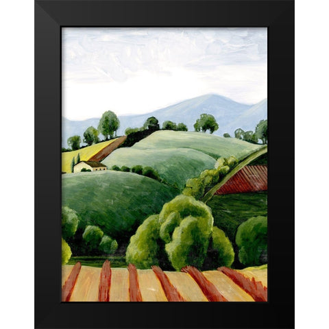 Tuscan Valley Sketch I Black Modern Wood Framed Art Print by Popp, Grace