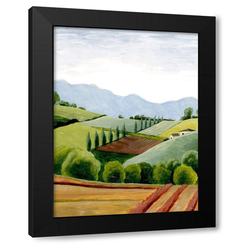 Tuscan Valley Sketch II Black Modern Wood Framed Art Print with Double Matting by Popp, Grace