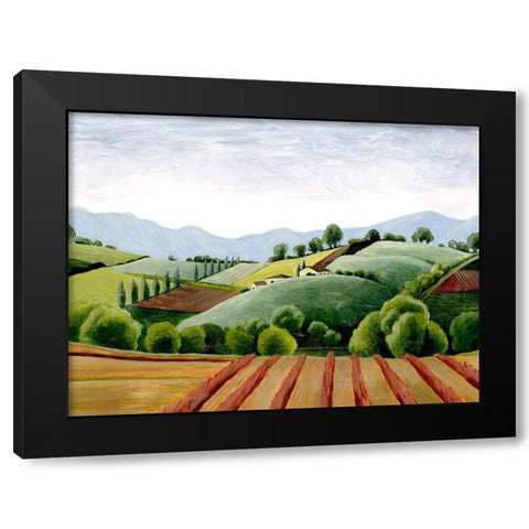 Tuscan Valley Sketch III Black Modern Wood Framed Art Print with Double Matting by Popp, Grace