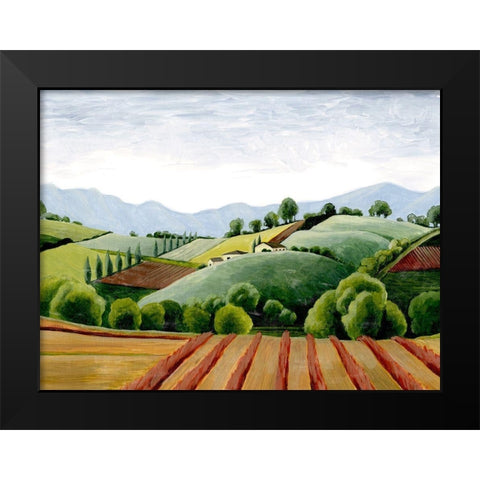 Tuscan Valley Sketch III Black Modern Wood Framed Art Print by Popp, Grace