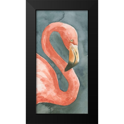 Flamingo Study I Black Modern Wood Framed Art Print by Caroline, Emma