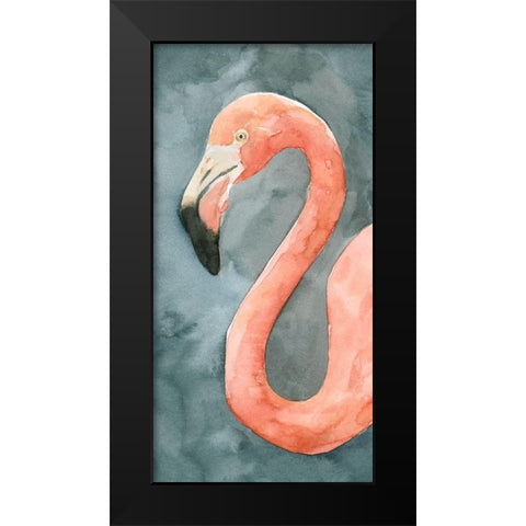 Flamingo Study II Black Modern Wood Framed Art Print by Caroline, Emma