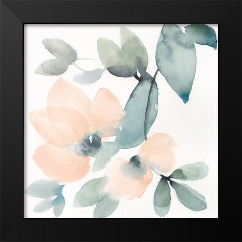 Water and Petals V Black Modern Wood Framed Art Print by Goldberger, Jennifer