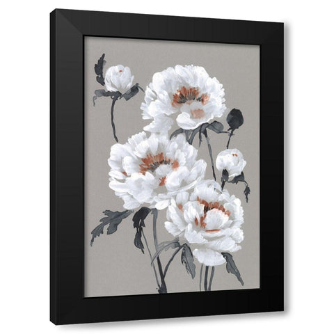 Peony Profusion I Black Modern Wood Framed Art Print by Goldberger, Jennifer