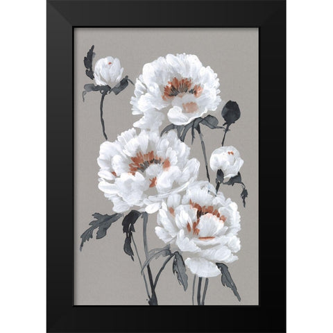 Peony Profusion I Black Modern Wood Framed Art Print by Goldberger, Jennifer