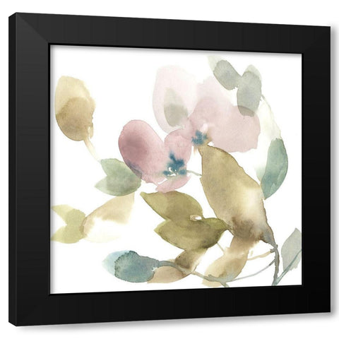 Sweet Petals and Leaves I Black Modern Wood Framed Art Print with Double Matting by Goldberger, Jennifer