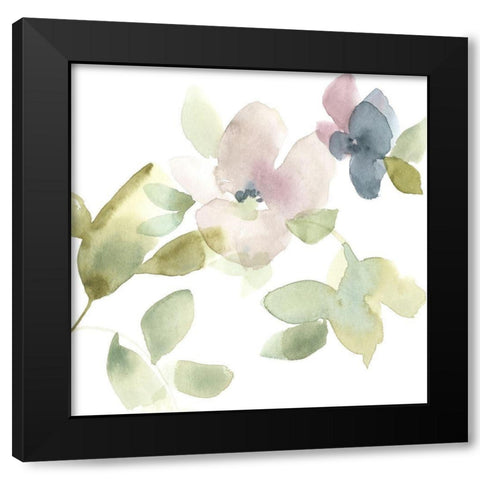 Sweet Petals and Leaves III Black Modern Wood Framed Art Print with Double Matting by Goldberger, Jennifer