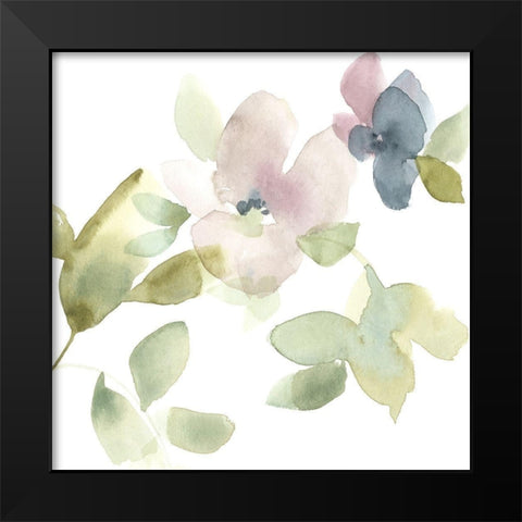 Sweet Petals and Leaves III Black Modern Wood Framed Art Print by Goldberger, Jennifer