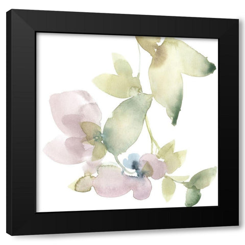 Sweet Petals and Leaves V Black Modern Wood Framed Art Print with Double Matting by Goldberger, Jennifer