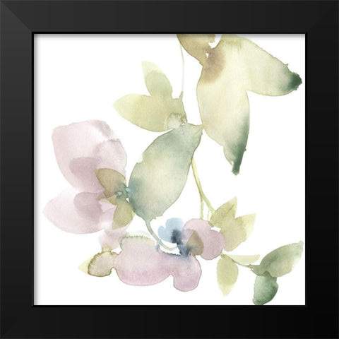 Sweet Petals and Leaves V Black Modern Wood Framed Art Print by Goldberger, Jennifer