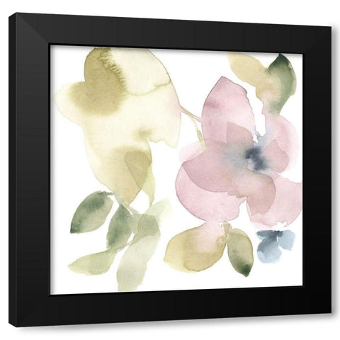 Sweet Petals and Leaves VI Black Modern Wood Framed Art Print with Double Matting by Goldberger, Jennifer