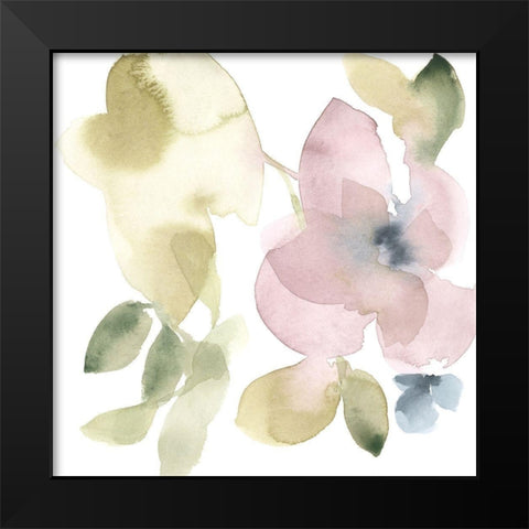 Sweet Petals and Leaves VI Black Modern Wood Framed Art Print by Goldberger, Jennifer