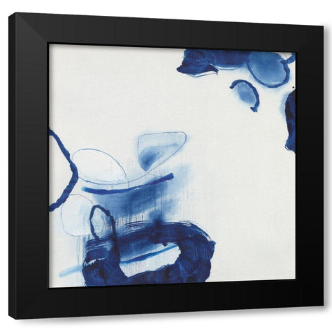 Minimalist Blue And White I Black Modern Wood Framed Art Print with Double Matting by Fuchs, Jodi