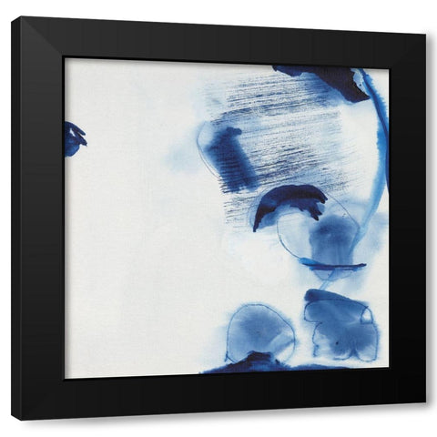 Minimalist Blue And White II Black Modern Wood Framed Art Print by Fuchs, Jodi