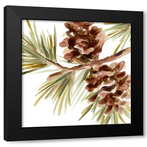 Simple Pine Cone IV Black Modern Wood Framed Art Print by Vess, June Erica
