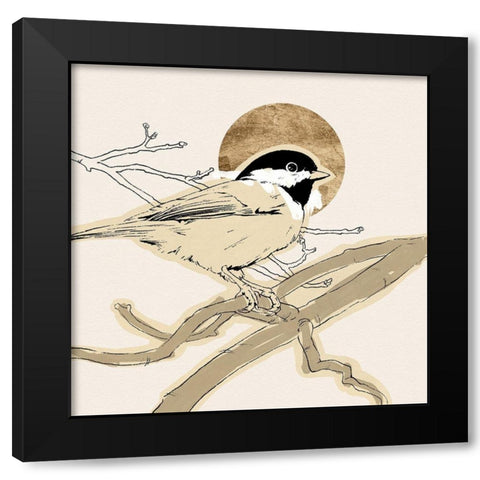 Spring Passerine III Black Modern Wood Framed Art Print by Green, Jacob