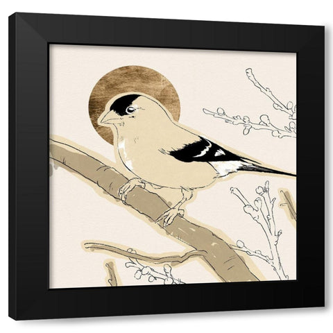 Spring Passerine IV Black Modern Wood Framed Art Print with Double Matting by Green, Jacob