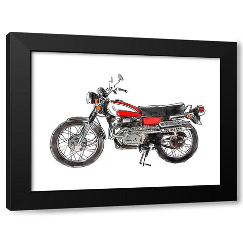 Two Wheels II Black Modern Wood Framed Art Print by Warren, Annie