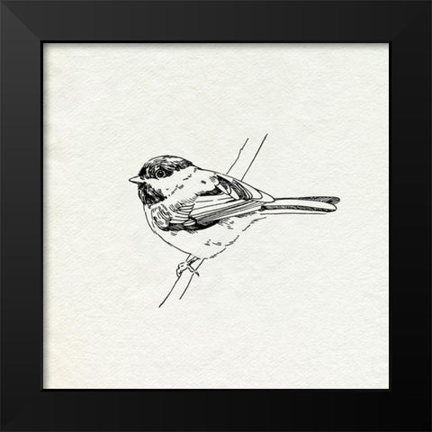 Bird Feeder Friends II Black Modern Wood Framed Art Print by Caroline, Emma