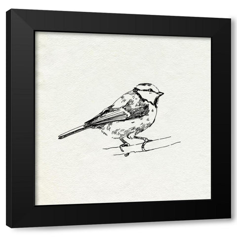 Bird Feeder Friends IV Black Modern Wood Framed Art Print by Caroline, Emma