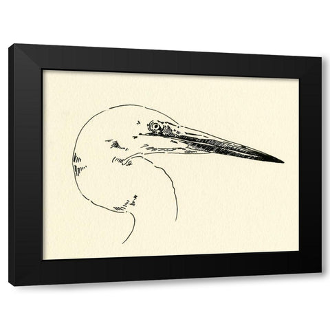 Heron Head I Black Modern Wood Framed Art Print by Caroline, Emma