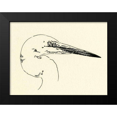 Heron Head I Black Modern Wood Framed Art Print by Caroline, Emma