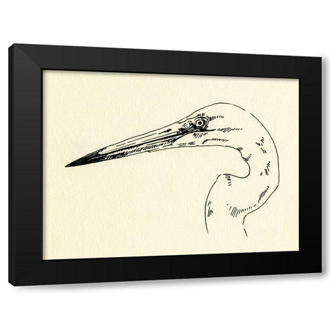 Heron Head II Black Modern Wood Framed Art Print with Double Matting by Caroline, Emma