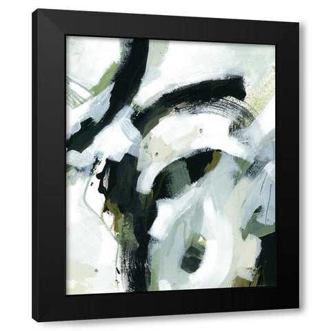 Green Onyx II Black Modern Wood Framed Art Print by Vess, June Erica