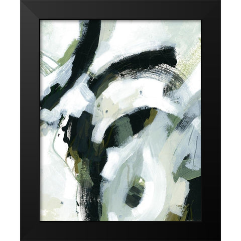 Green Onyx II Black Modern Wood Framed Art Print by Vess, June Erica