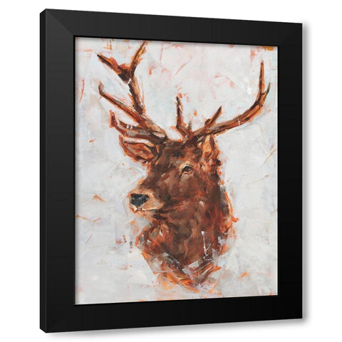 Stag Study I Black Modern Wood Framed Art Print with Double Matting by Harper, Ethan