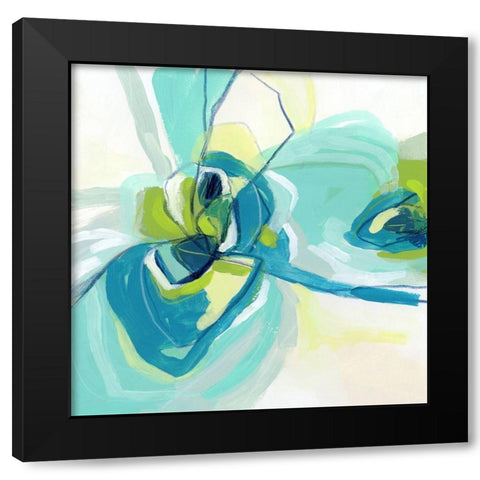 Peacock Vortex II Black Modern Wood Framed Art Print with Double Matting by Vess, June Erica