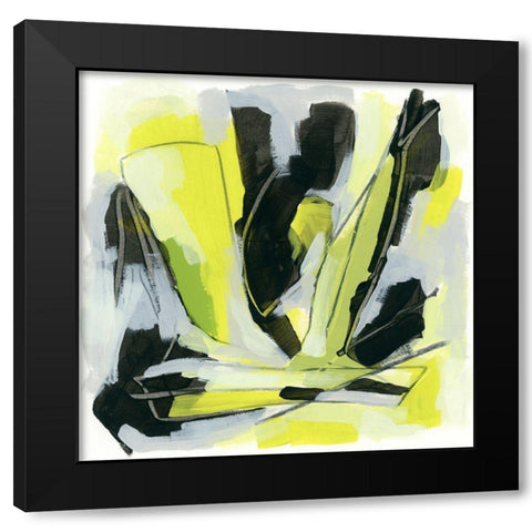 Citron Jungle I Black Modern Wood Framed Art Print by Vess, June Erica