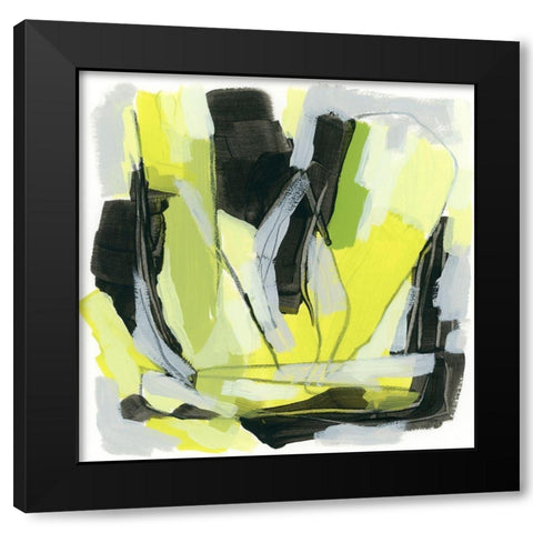 Citron Jungle IV Black Modern Wood Framed Art Print by Vess, June Erica