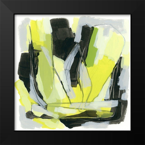 Citron Jungle IV Black Modern Wood Framed Art Print by Vess, June Erica