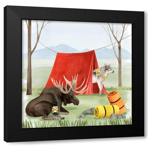 Camp Crashers II Black Modern Wood Framed Art Print by Popp, Grace