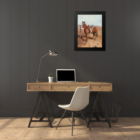 Range Horse II Black Modern Wood Framed Art Print by Green, Jacob