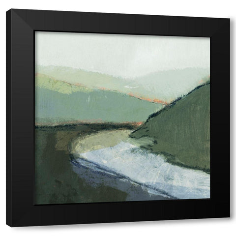 Riverbend Landscape I Black Modern Wood Framed Art Print with Double Matting by Barnes, Victoria