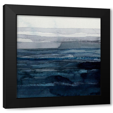 Rising Blue II Black Modern Wood Framed Art Print by Borges, Victoria