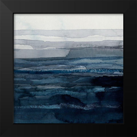 Rising Blue II Black Modern Wood Framed Art Print by Borges, Victoria