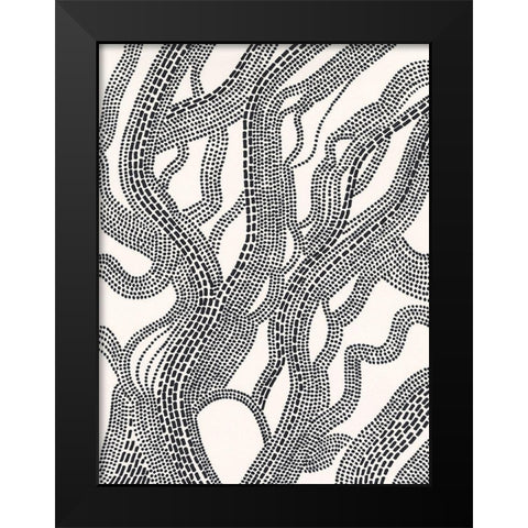 Dots and Dashes I Black Modern Wood Framed Art Print by Moore, Regina